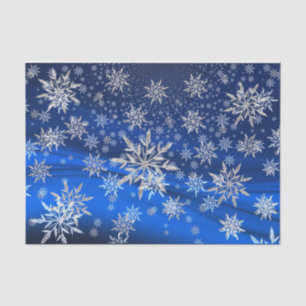 Blau und Silber Schneeflocken Weihnachten Seidenpapier