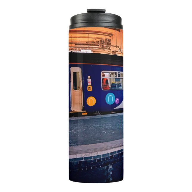 Blau und Silber Thermosbecher (Vorderseite)