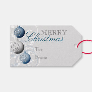 Blau und Silber Weihnachten Geschenkanhänger