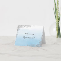 Blau und Silber werden Sie meine Bridesmaid-Karte