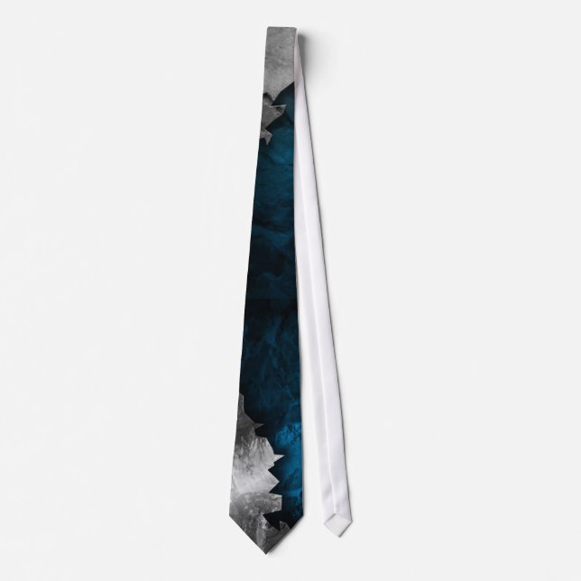 Blau- und Silbergrundel-/Steindesign Krawatte (Vorderseite)