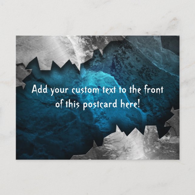 Blau- und Silbergrundel-/Steindesign Postkarte (Vorderseite)