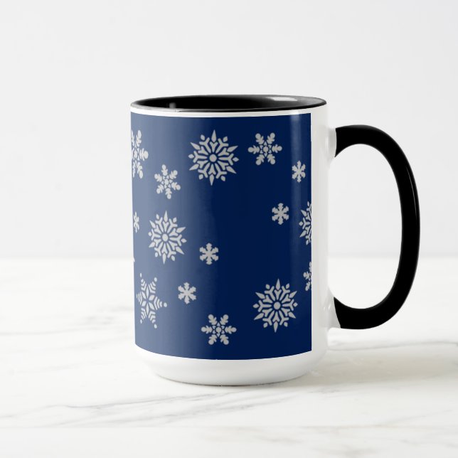 Blau- und Silberschneeflocken Tasse (Rechts)
