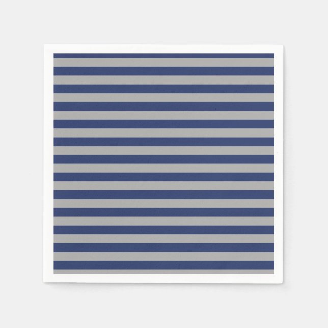 Blau- und Silberstreifen Serviette (Vorderseite)