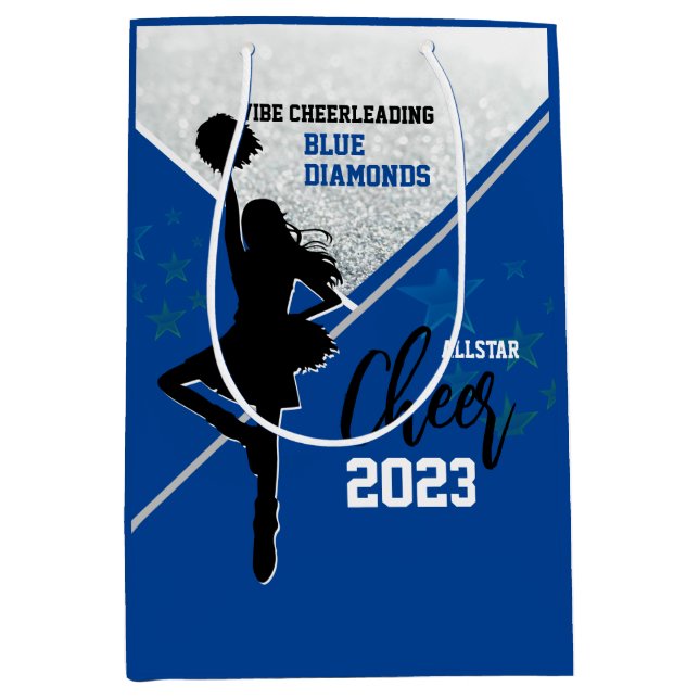 Blau und Silver Cheer Gyms Mittlere Geschenktüte (Vorderseite)