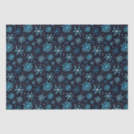 Blau und Silver Winter Schneeflocken Muster Seidenpapier