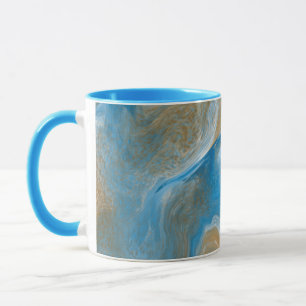 Blau und Tan Marmor wie Art / Beach Colors Tasse