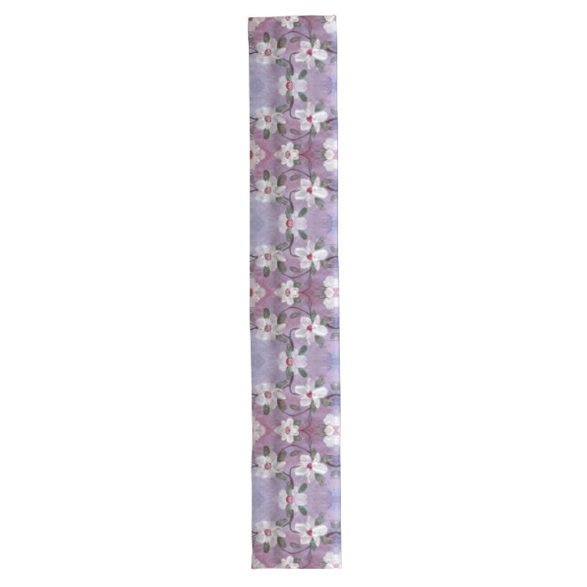 Blau und Ted Floral Großer Tischläufer (Vorderseite)