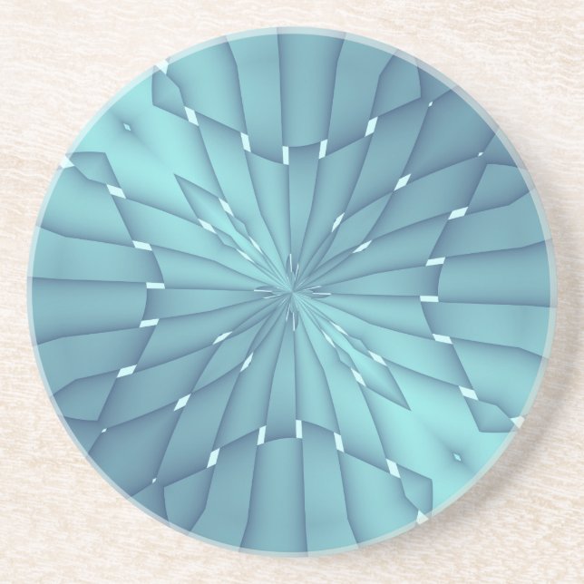 Blau und Türkis Metallic Star Sandstein Untersetzer (Vorne)