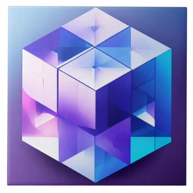 Blau und Violet 3D Fliese (Vorderseite)