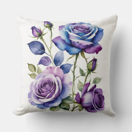 Blau- und violette Rose Kissen