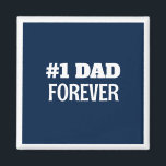 Blau und Weiß #1 Vater Forever Vatertag Geschenk Magnet<br><div class="desc">Dieser einfache und süße Magnet zeichnet sich durch eine anpassbare Nachricht für den Vater aus.</div>