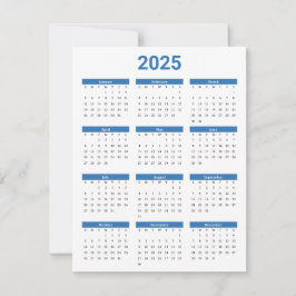 Blau und Weiß 2025 Jahr im Überblick Karte