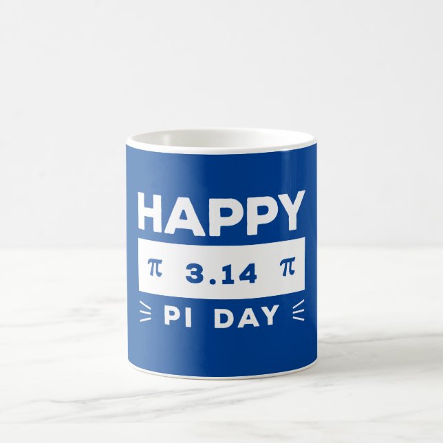 Blau und weiß 3.14 Happy Pi Day Kaffeetasse (Mittel)