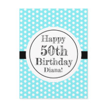 Blau und weiß 50. Geburtstag Polka Dots