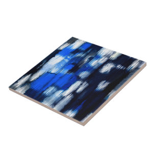 Blau und Weiß abstrakt Fliese