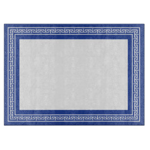 Blau und weiß an der griechischen Grenze Schneidebrett