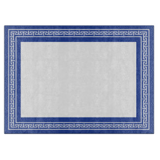 Blau und weiß an der griechischen Grenze Schneidebrett