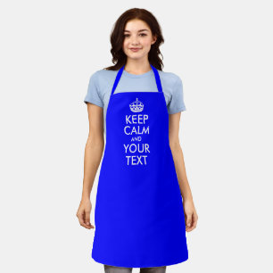 Blau und Weiß Bewahre Ruhe und deinen Text Schürze