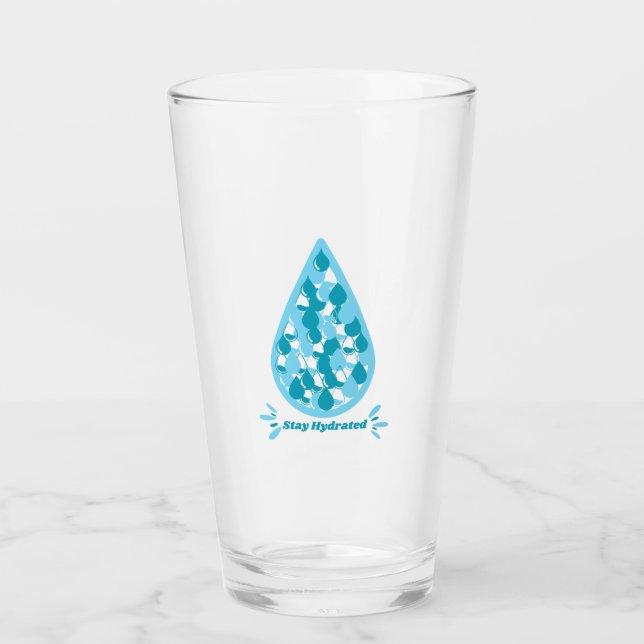 Blau und weiß Bleib hydriert Glas (Vorderseite)