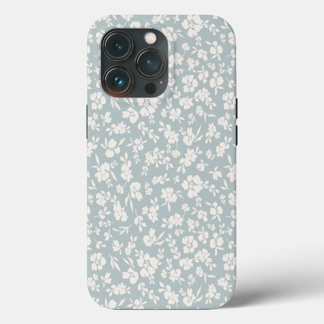 Blau und Weiß Boho Floral Case-Mate iPhone Hülle (Rückseite)