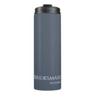 Blau und Weiß-Bridesmädchen- Thermosbecher