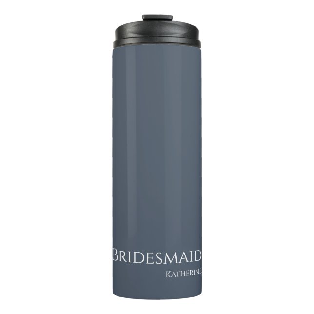 Blau und Weiß-Bridesmädchen- Thermosbecher (Vorderseite)