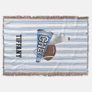 Blau und Weiß Cheerleader Custom Blanket Decke