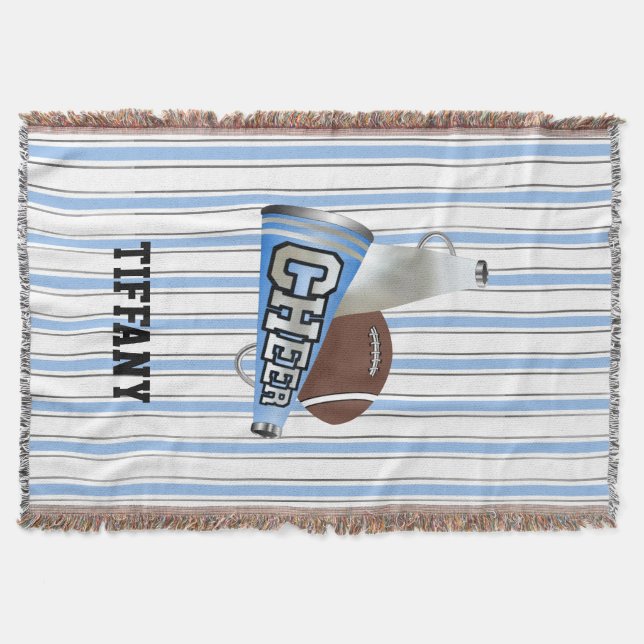 Blau und Weiß Cheerleader Custom Blanket Decke (Vorderseite)
