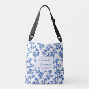 Blau und Weiß Chinoiserie Bridesmaid Geschenk Tragetaschen Mit Langen Trägern