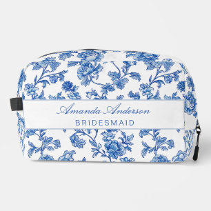 Blau und Weiß Chinoiserie Bridesmaid Geschenk Waschbeutel