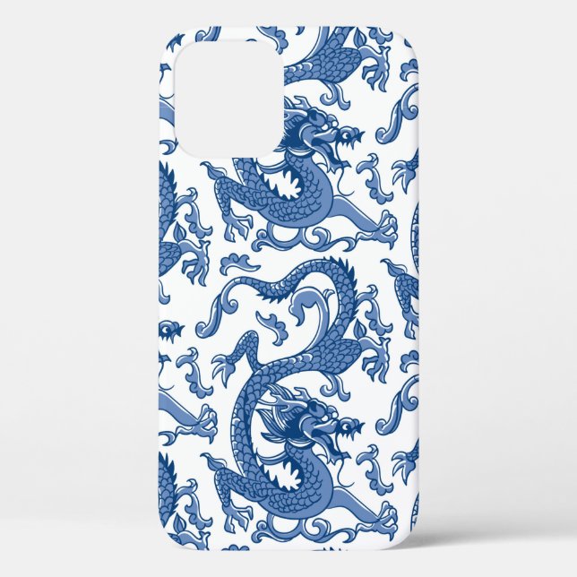 Blau und Weiß Chinoiserie Dragon  Case-Mate iPhone Hülle (Rückseite)