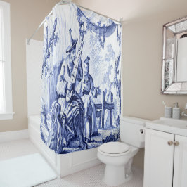 Blau und Weiß Chinoiserie Duschvorhang