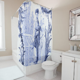 Blau und Weiß Chinoiserie Duschvorhang