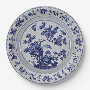 Blau und Weiß Chinoiserie Imitate China Pappteller