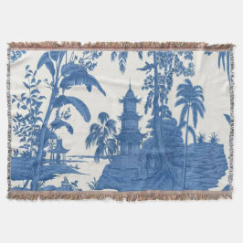 Blau und Weiß Chinoiserie Orientalischer Kegeltuch Decke