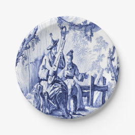 Blau und Weiß Chinoiserie Pappteller