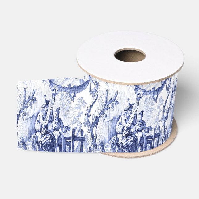 Blau und Weiß Chinoiserie Ripsband (Spule)