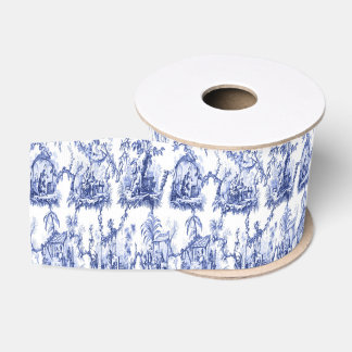 Blau und Weiß Chinoiserie Ripsband