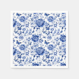 Blau und Weiß Chinoiserie Serviette