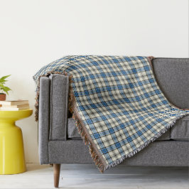 Blau und Weiß Clan Hannay Schottisch Kariert Decke