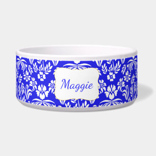 Blau und Weiß Damaskus Custom Pet Bowl Napf