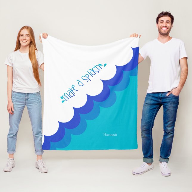 Blau und Weiß des Schwimmers machen einen Absteche Fleecedecke (Beispiel)