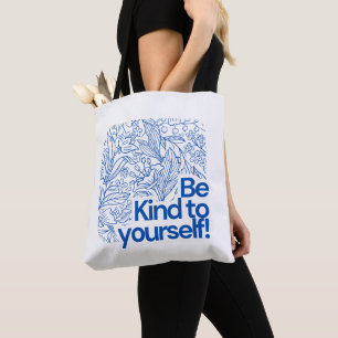 Blau und Weiß Einfache Blütendarstellung Tasche