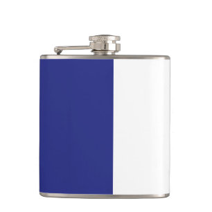 Blau und weiß flachmann