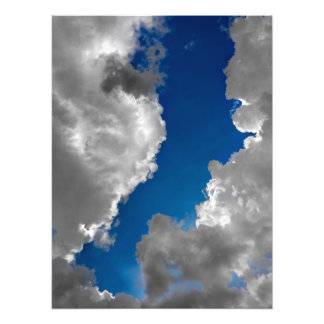 Blau und Weiß Fotodruck