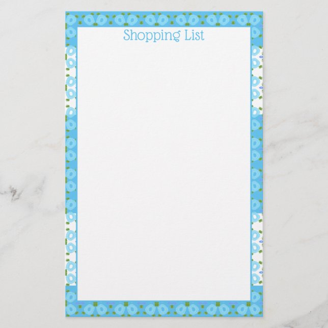 Blau und Weiß geglättet Briefpapier (Vorderseite)