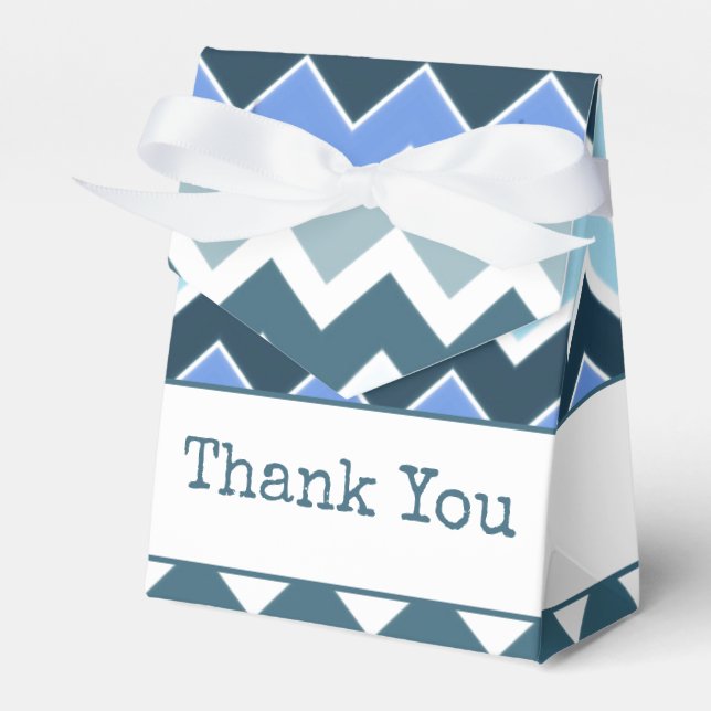 Blau und Weiß Gemustert Geschenkschachtel (Vorderseite)