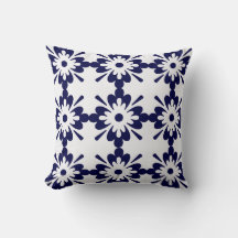 Blau und Weiß | Geometrisches Muster | Hampton Sty