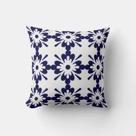 Blau und Weiß | Geometrisches Muster | Hampton Sty Kissen